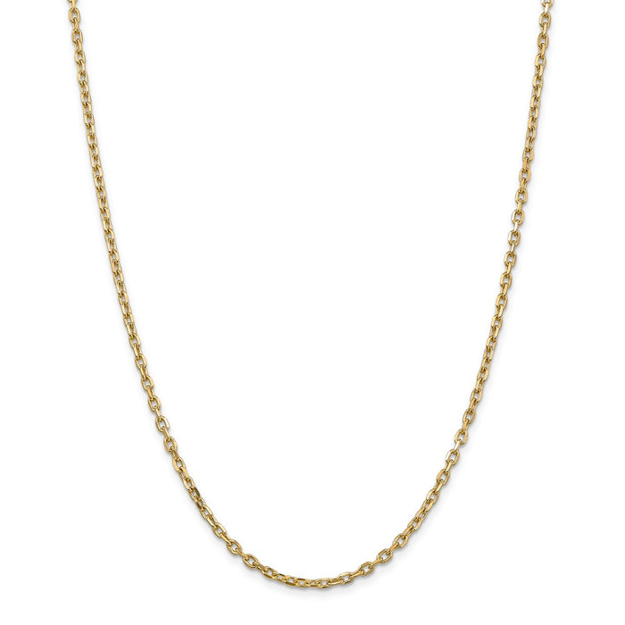 Million Charms 14k Yellow Gold, Necklace Chain, 3mm Diamond-Cut Cable Chain, Chain Length: 16 inches