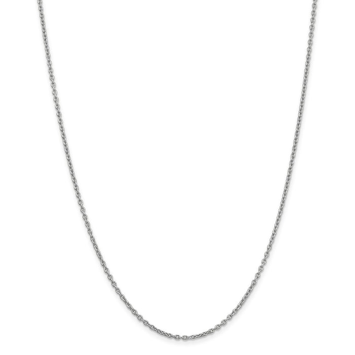Million Charms 14k White Gold, Necklace Chain, 2mm Cable Chain, Chain Length: 16 inches