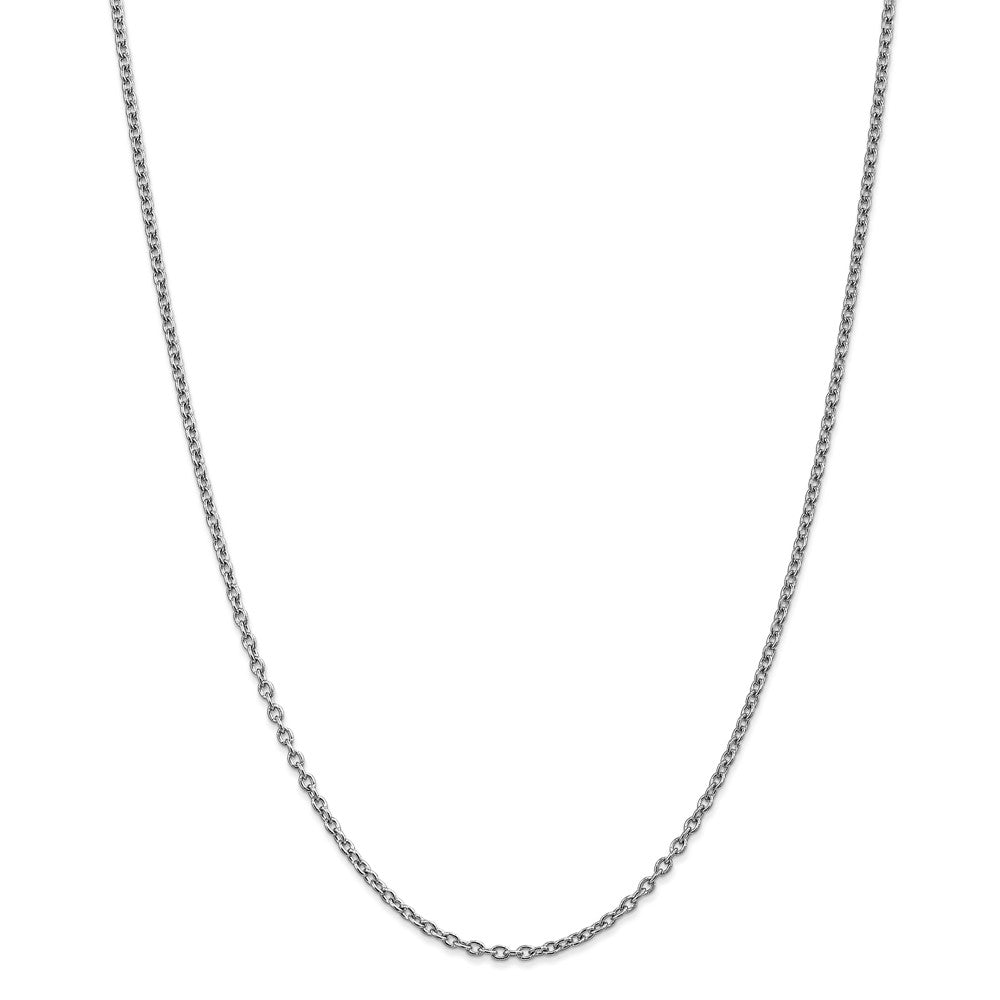 Million Charms 14k White Gold, Necklace Chain, 2.4mm Cable Chain, Chain Length: 16 inches