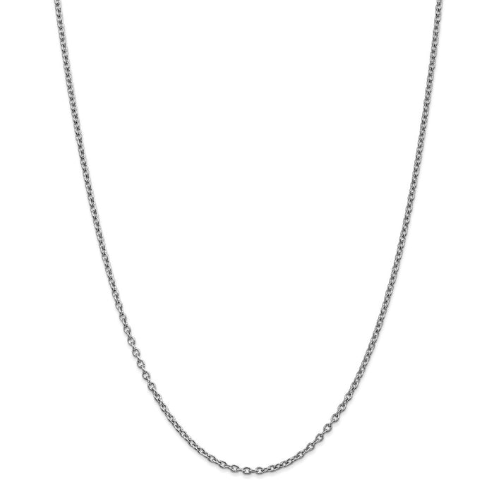 Million Charms 14k White Gold, Necklace Chain, 2.4mm Cable Chain, Chain Length: 16 inches