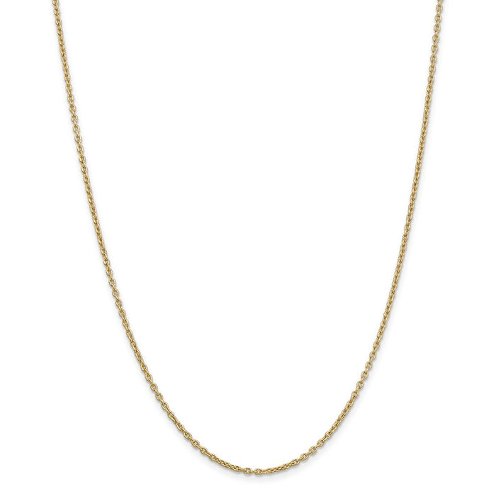 Million Charms 14k Yellow Gold, Necklace Chain, 2mm Cable Chain, Chain Length: 16 inches