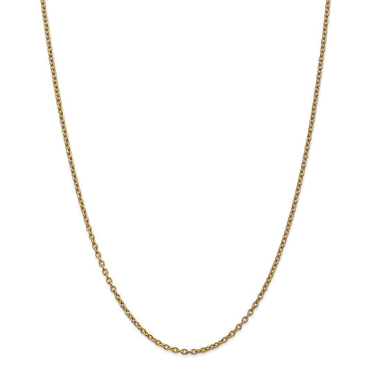 Million Charms 14k Yellow Gold, Necklace Chain, 2.4mm Cable Chain, Chain Length: 16 inches