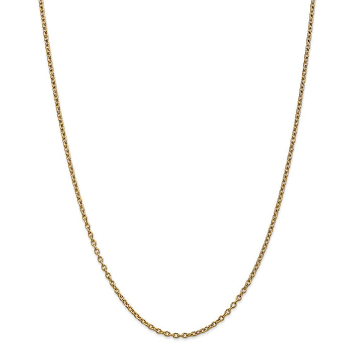 Million Charms 14k Yellow Gold, Necklace Chain, 2.4mm Cable Chain, Chain Length: 16 inches
