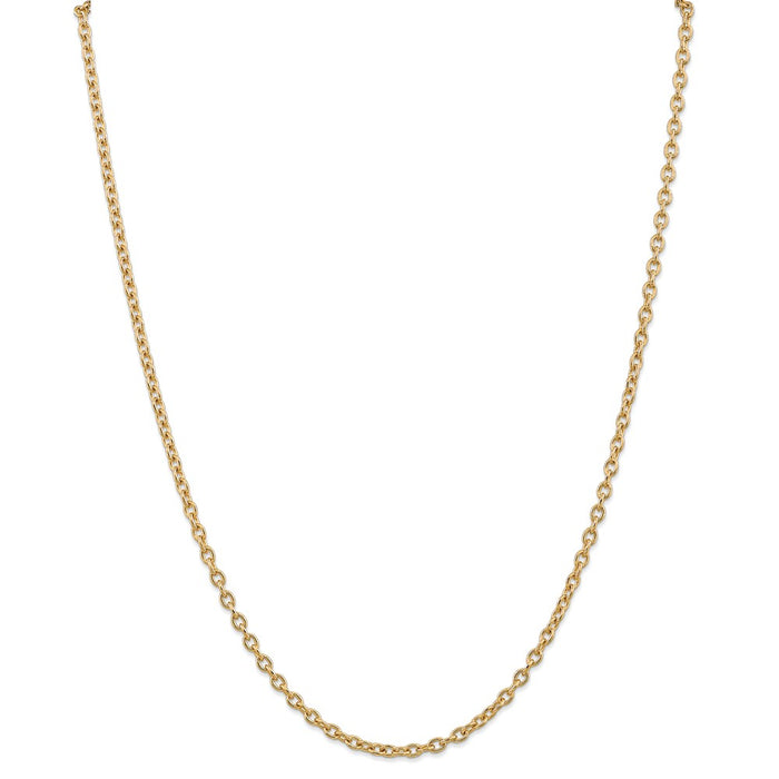 Million Charms 14k Yellow Gold, Necklace Chain, 3.2mm Cable Chain, Chain Length: 16 inches