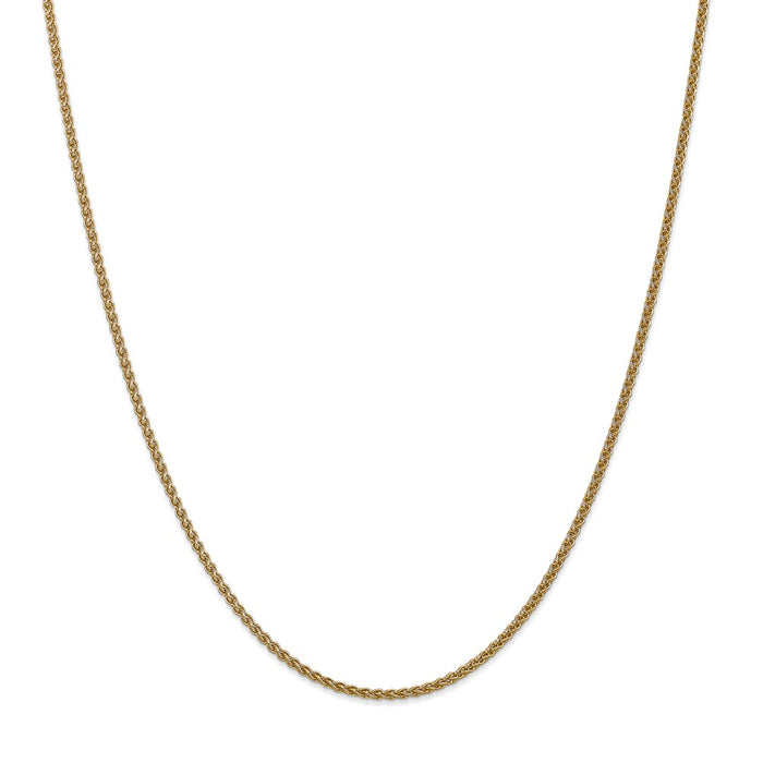 Million Charms 14k Yellow Gold, Necklace Chain, 1mm Solid Polished Spiga Chain, Chain Length: 24 inches