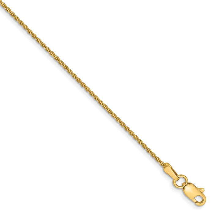 Million Charms 14k Yellow Gold 1.00mm Parisian Wheat Chain, Chain Length: 6 inches