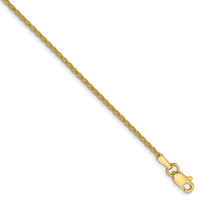 Million Charms 14k Yellow Gold 1.5mm Parisian Wheat Chain, Chain Length: 7 inches