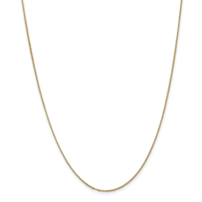 Million Charms 14k Yellow Gold, Necklace Chain, 1.15mm Rolo Pendant Chain, Chain Length: 24 inches