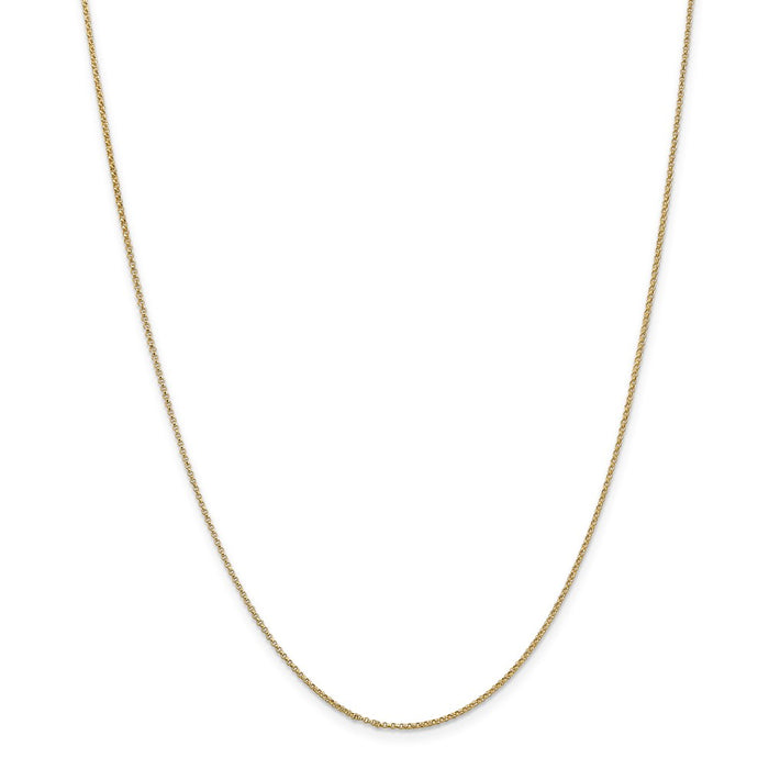 Million Charms 14k Yellow Gold, Necklace Chain, 1.15mm Rolo Pendant Chain, Chain Length: 18 inches