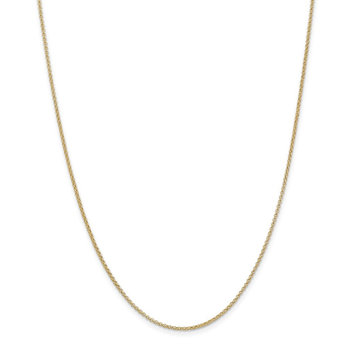 Million Charms 14k Yellow Gold, Necklace Chain, 1.55mm Rolo Pendant Chain, Chain Length: 20 inches