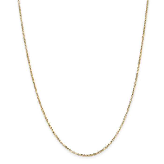 Million Charms 14k Yellow Gold, Necklace Chain, 1.55mm Rolo Pendant Chain, Chain Length: 18 inches