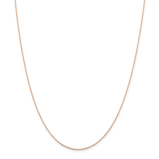 Million Charms 14k Rose Gold, Necklace Chain, .5 mm Cable Rope Chain, Chain Length: 16 inches