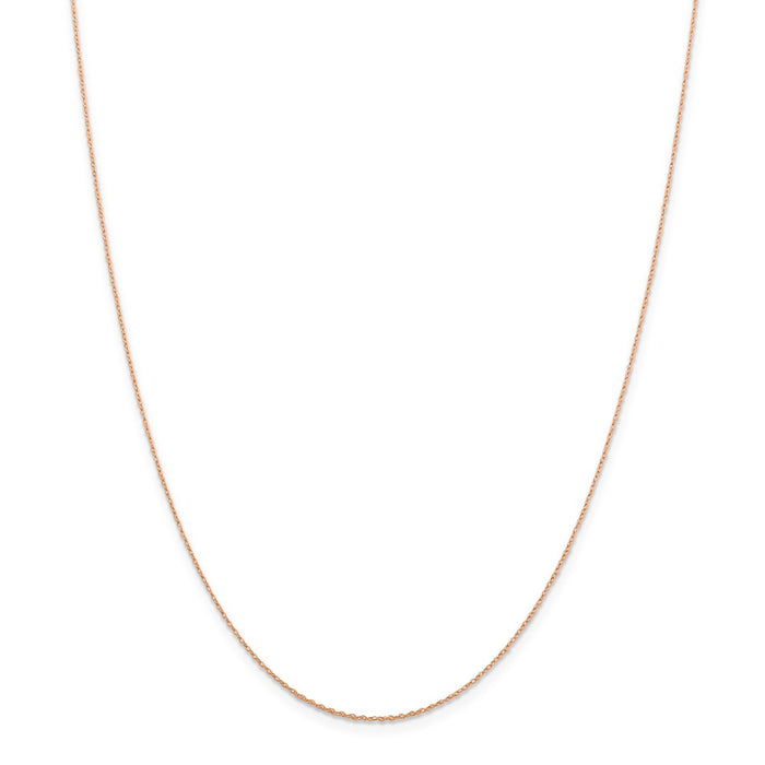 Million Charms 14k Rose Gold, Necklace Chain, .5 mm Cable Rope Chain, Chain Length: 18 inches