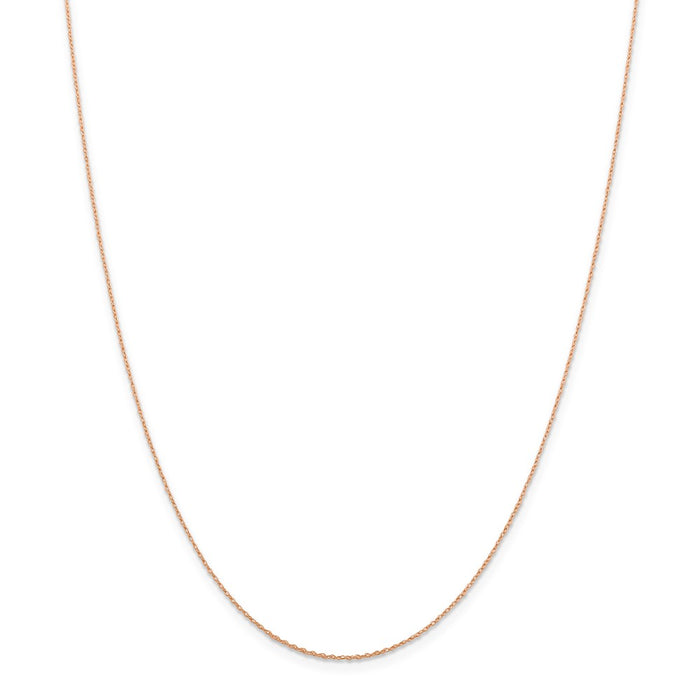 Million Charms 14k Rose Gold, Necklace Chain, .5 mm Cable Rope Chain, Chain Length: 20 inches