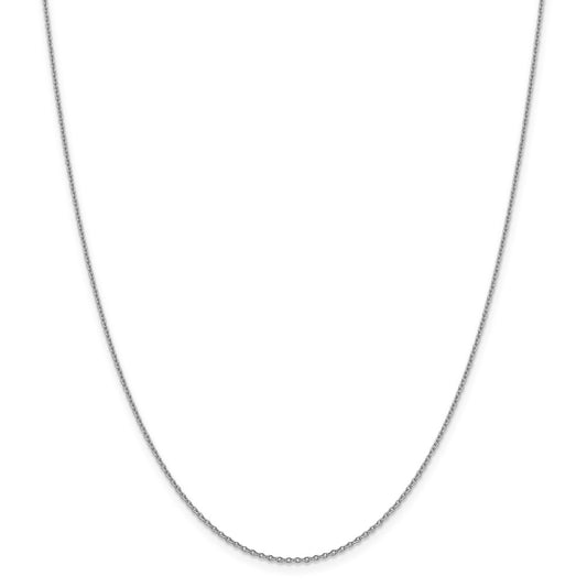 Million Charms 14k White Gold, Necklace Chain, 1.40mm Solid Polished Cable Chain, Chain Length: 16 inches