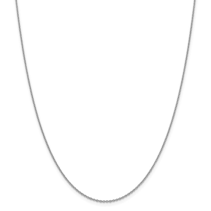 Million Charms 14k White Gold, Necklace Chain, 1.40mm Solid Polished Cable Chain, Chain Length: 18 inches