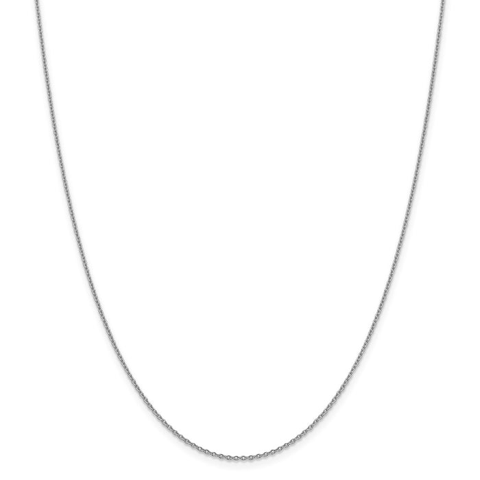 Million Charms 14k White Gold, Necklace Chain, 1.40mm Solid Polished Cable Chain, Chain Length: 20 inches