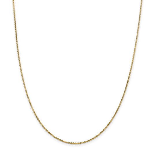 Million Charms 14k Yellow Gold, Necklace Chain, 1.4mm Solid Polished Cable Chain, Chain Length: 26 inches