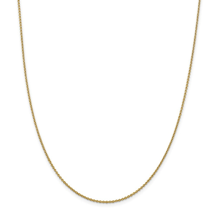 Million Charms 14k Yellow Gold 1.4mm Solid Polished Cable Chain, Chain Length: 10 inches