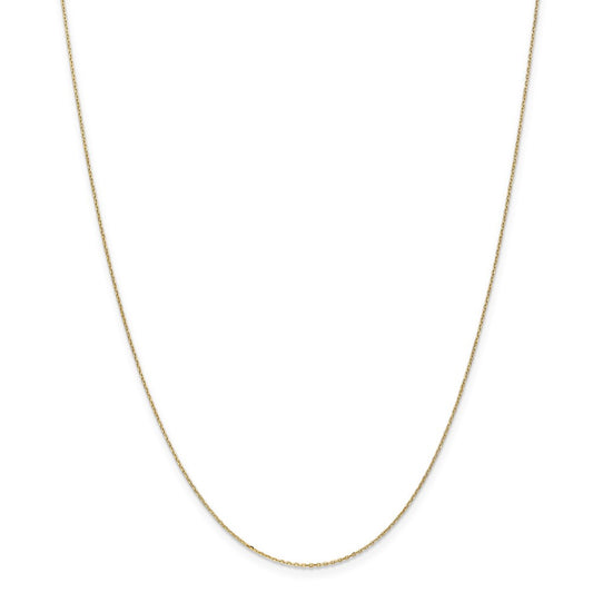 Million Charms 14k Yellow Gold, Necklace Chain, .8mm Diamond-Cut Cable Chain, Chain Length: 14 inches