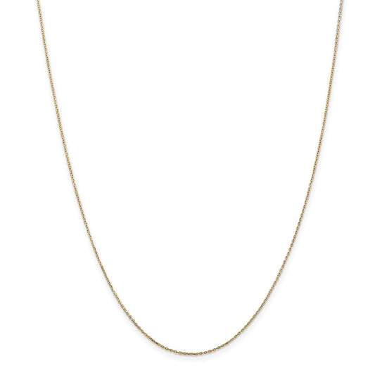 Million Charms 14k Yellow Gold, Necklace Chain, .8mm Diamond-Cut Cable Chain, Chain Length: 14 inches