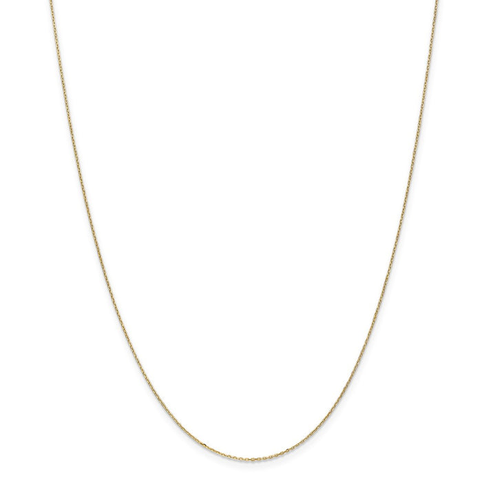 Million Charms 14k Yellow Gold, Necklace Chain, .8mm Diamond-Cut Cable Chain, Chain Length: 14 inches