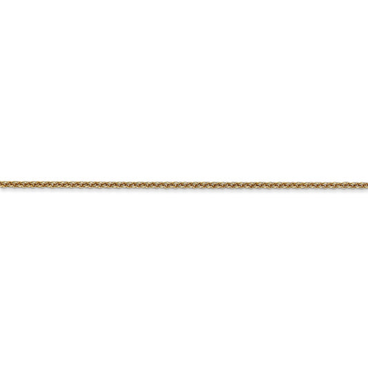 Million Charms 14k Yellow Gold 1.5mm Cable Chain Anklet, Chain Length: 10 inches