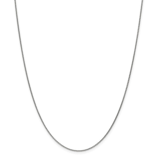 Million Charms 14k White Gold, Necklace Chain, 1mm Cable Chain, Chain Length: 14 inches