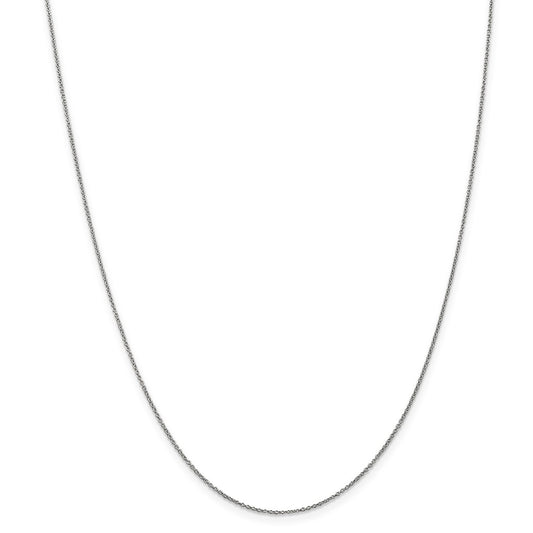 Million Charms 14k White Gold, Necklace Chain, .9mm Cable Chain, Chain Length: 14 inches