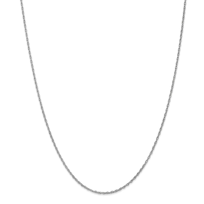 Million Charms 14k White Gold, Necklace Chain, 1.3mm Heavy-Baby Rope Chain, Chain Length: 14 inches