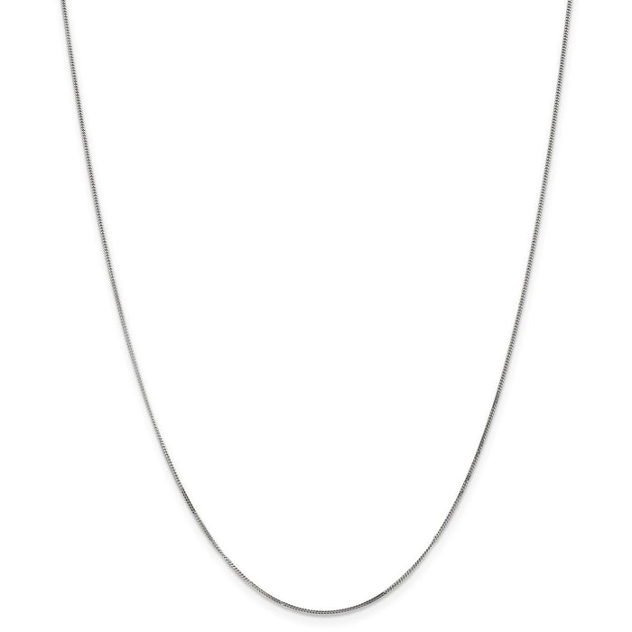 Million Charms 14k White Gold, Necklace Chain, .9mm Curb Pendant Chain, Chain Length: 16 inches