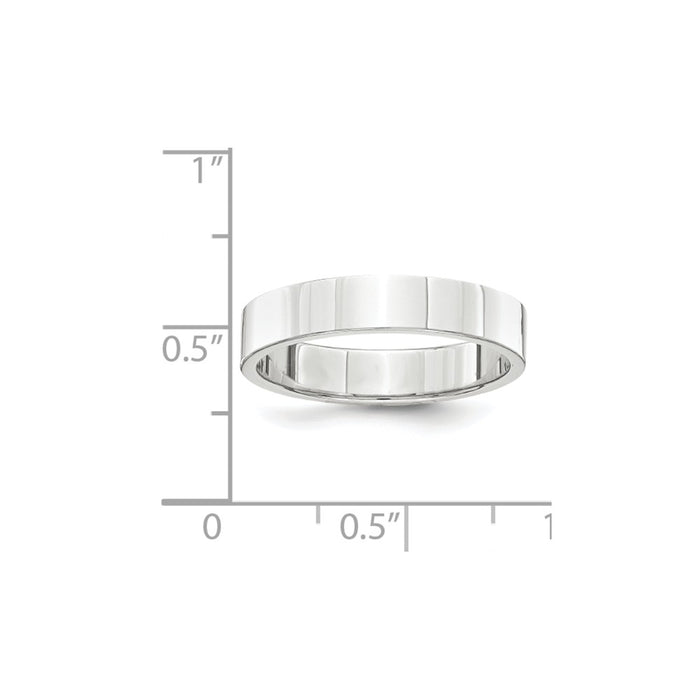 Platinum 4mm Comfort-Fit Flat Wedding Band, Size: 6