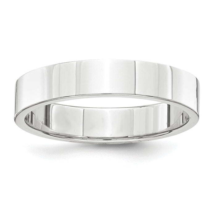 Platinum 4mm Comfort-Fit Flat Wedding Band, Size: 6.5