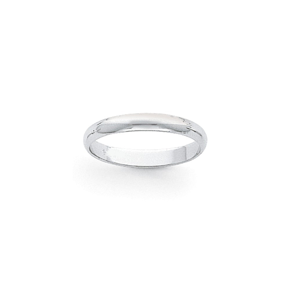 Platinum 3mm Half-Round Wedding Band, Size: 4.5