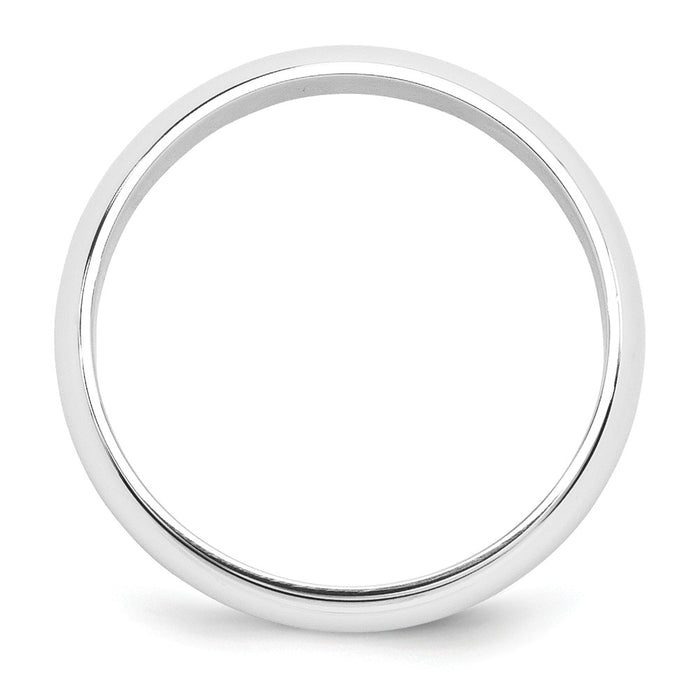 Platinum 5mm Half-Round Wedding Band, Size: 9