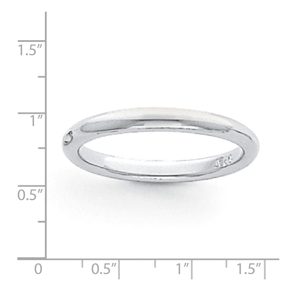 Platinum 3mm Half-Round Comfort Fit Lightweight Wedding Band, Size: 4.5