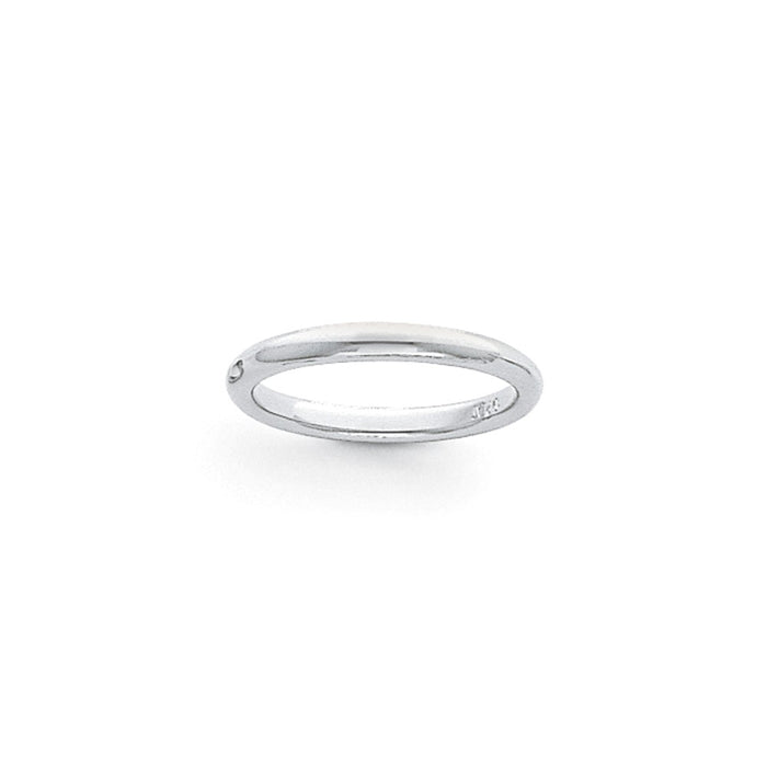 Platinum 3mm Half-Round Comfort Fit Lightweight Wedding Band, Size: 8