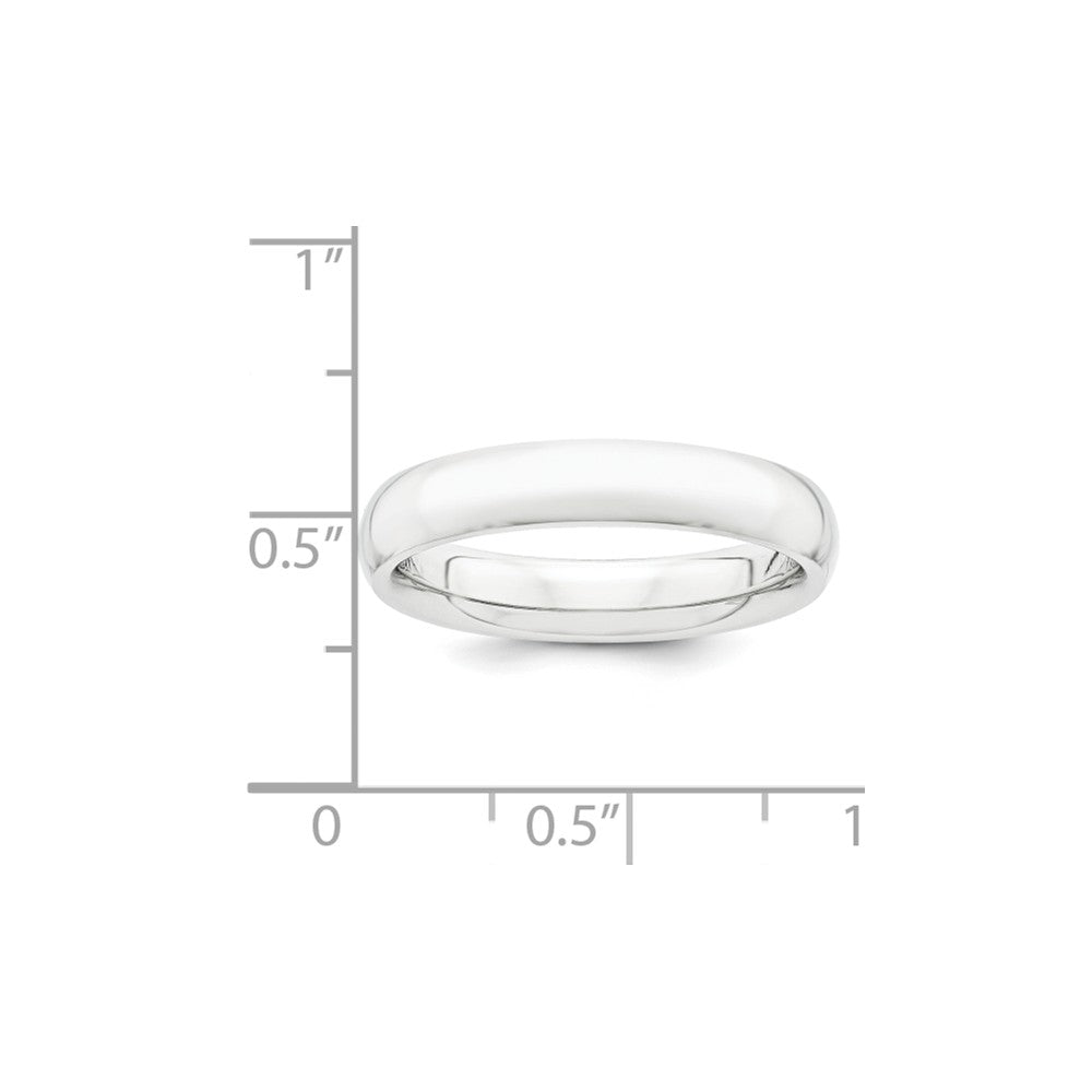 Platinum 4mm Half-Round Comfort Fit Lightweight Wedding Band, Size: 4