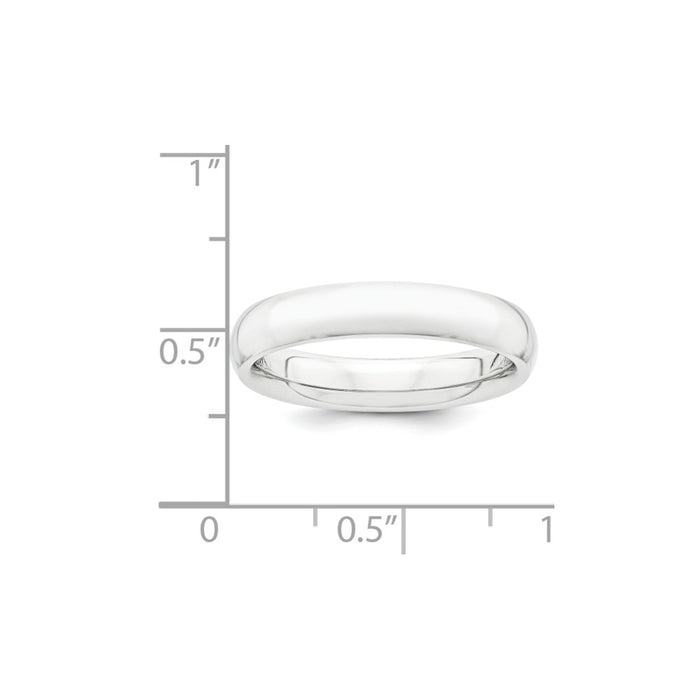 Platinum 4mm Half-Round Comfort Fit Lightweight Wedding Band, Size: 4.5