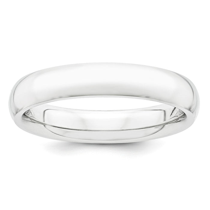 Platinum 4mm Half-Round Comfort Fit Lightweight Wedding Band, Size: 7.5