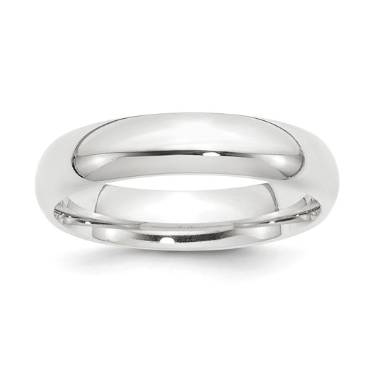 Platinum 5mm Half-Round Comfort Fit Lightweight Wedding Band, Size: 11