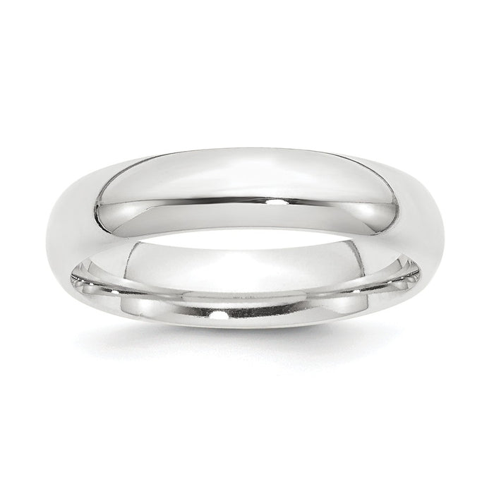 Platinum 5mm Half-Round Comfort Fit Lightweight Wedding Band, Size: 10