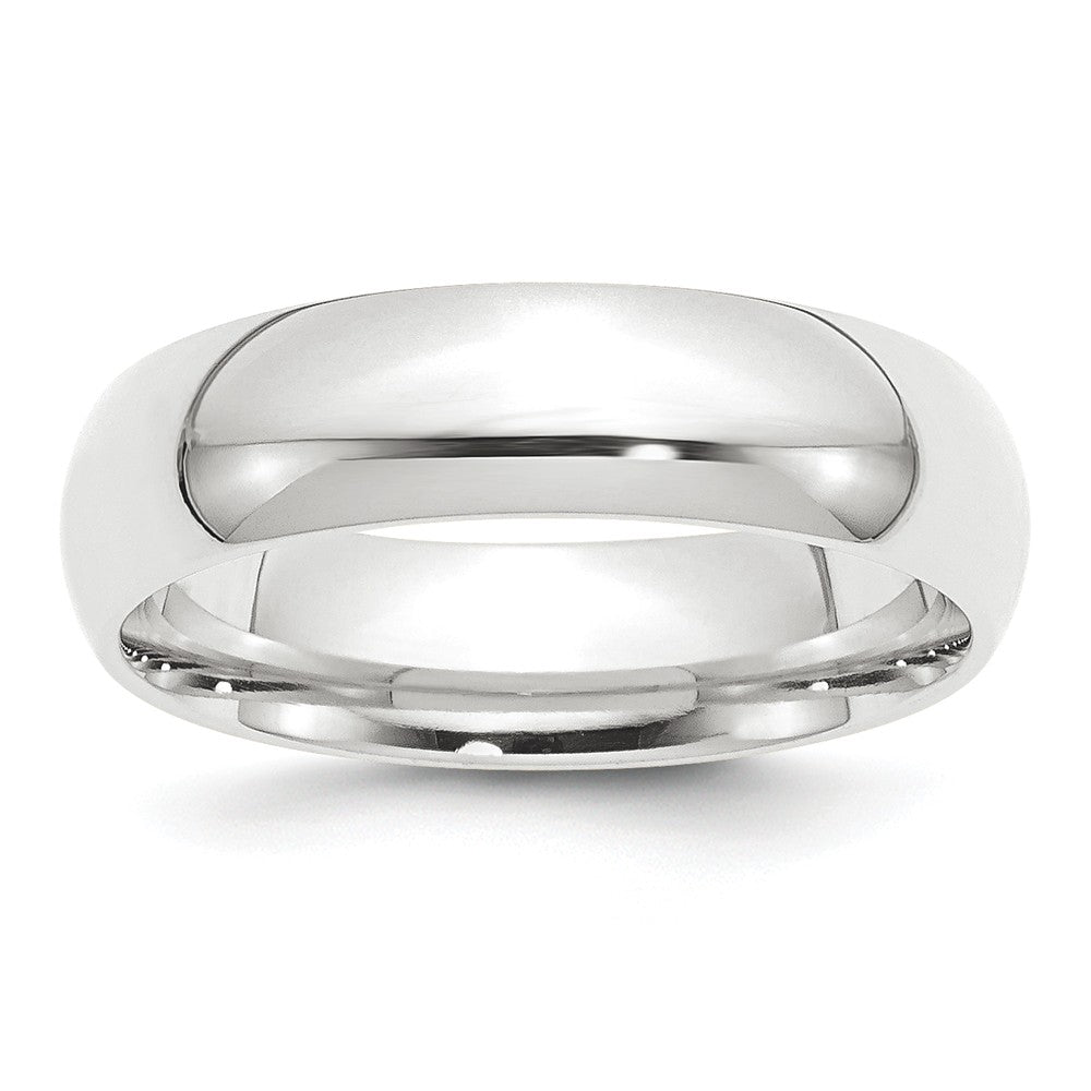 Platinum 6mm Half-Round Comfort Fit Lightweight Wedding Band, Size: 8.5