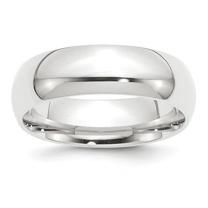 Platinum 8mm Half-Round Comfort Fit Lightweight Wedding Band, Size: 12