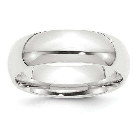 Platinum 8mm Half-Round Comfort Fit Lightweight Wedding Band, Size: 6.5