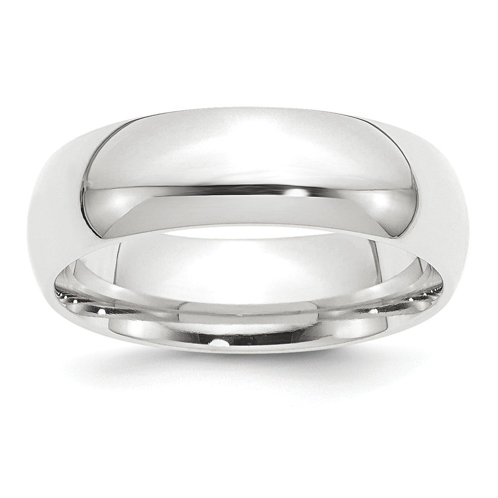 Platinum 8mm Half-Round Comfort Fit Lightweight Wedding Band, Size: 10