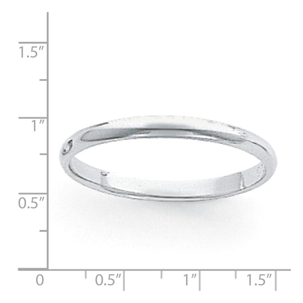 Platinum 3mm Half-Round Featherweight Wedding Band, Size: 9