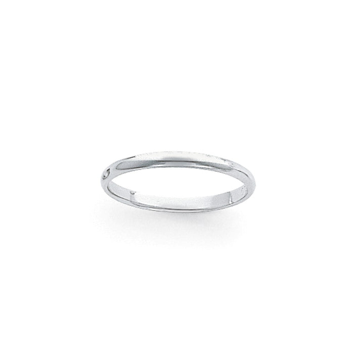 Platinum 3mm Half-Round Featherweight Wedding Band, Size: 7.5