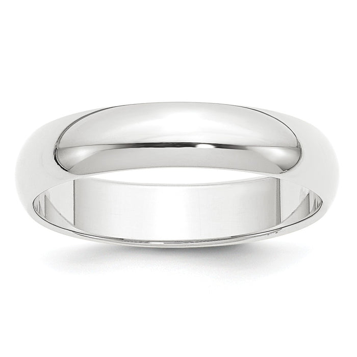 Platinum 5mm Half-Round Featherweight Wedding Band, Size: 11.5