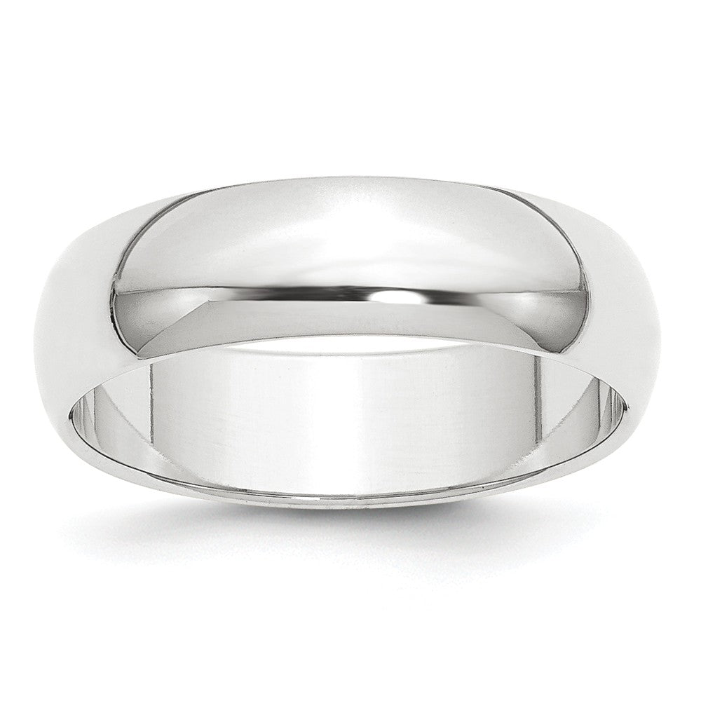 Platinum 6mm Half-Round Featherweight Wedding Band, Size: 9